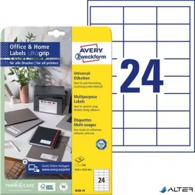   Etikett, univerzális, 64,6x33,8 mm, AVERY ZWECKFORM, 240 etikett/csomag