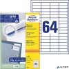 Etikett, univerzális, 48,5x16,9 mm, AVERY ZWECKFORM, 6400 etikett/csomag