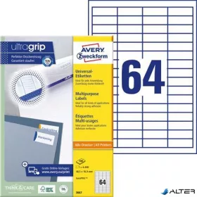   Etikett, univerzális, 48,5x16,9 mm, AVERY ZWECKFORM, 6400 etikett/csomag