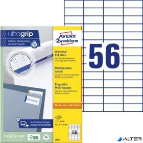   Etikett, univerzális, 52,5x21,2 mm, AVERY ZWECKFORM, 5600 etikett/csomag