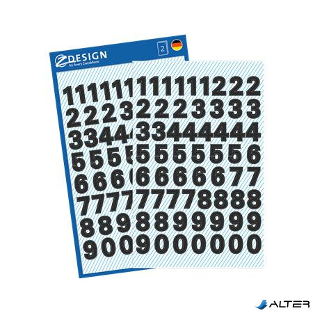 Matrica, számok, 0-9, AVERY ZWECKFORM, fekete, 120 matrica/csomag