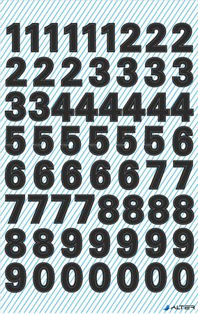 Matrica, számok, 0-9, AVERY ZWECKFORM, fekete, 120 matrica/csomag