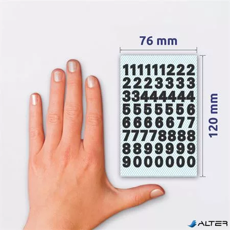 Matrica, számok, 0-9, AVERY ZWECKFORM, fekete, 120 matrica/csomag