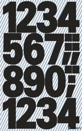 Matrica, számok, 0-9, AVERY ZWECKFORM, fekete, 28 matrica/csomag