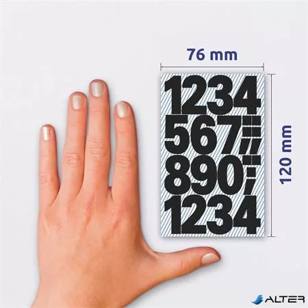 Matrica, számok, 0-9, AVERY ZWECKFORM, fekete, 28 matrica/csomag