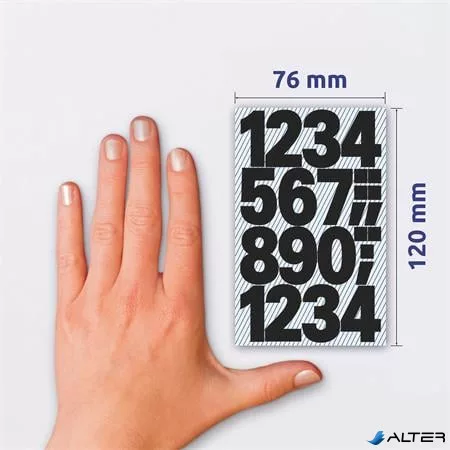 Matrica, számok, 0-9, AVERY ZWECKFORM, fekete, 28 matrica/csomag