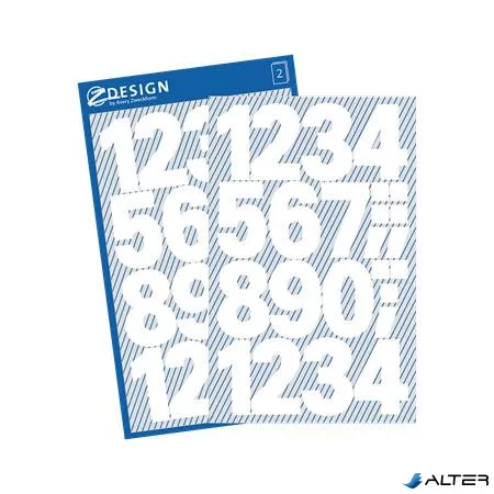 Matrica, számok, 0-9, AVERY ZWECKFORM, fehér, 28 matrica/csomag