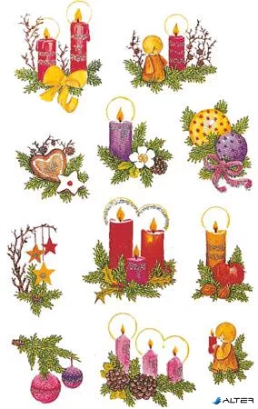 Matrica, papír, 2 ív, 76x120 mm, AVERY ZWECKFORM, 'Z-Design No.4050', díszes fenyőágak