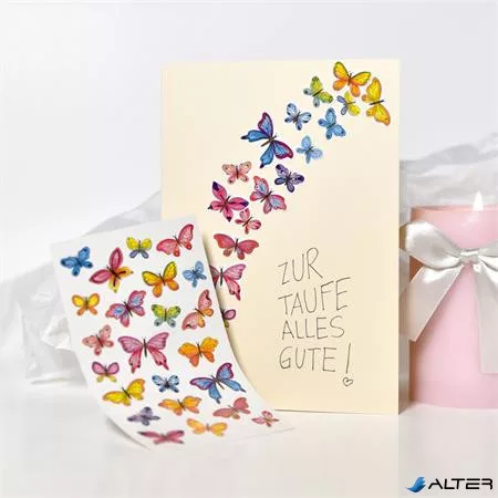 Matrica, papír, 3 ív, 76x120 mm, AVERY ZWECKFORM, "Z-Design No.4462", lepkék