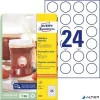 Etikett, 40 mm, kör, eltávolítható, AVERY ZWECKFORM, 240 etikett/csomag