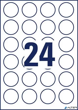 Etikett, 40 mm, kör, eltávolítható, AVERY ZWECKFORM, 240 etikett/csomag