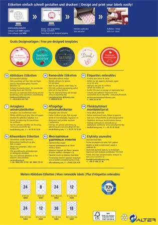 Etikett, 40 mm, kör, eltávolítható, AVERY ZWECKFORM, 240 etikett/csomag