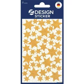   Matrica, 2 ív, 76x120 mm, AVERY ZWECKFORM, "Z-Design No.52225", arany csillagok