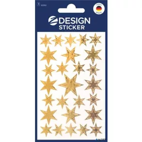   Matrica,  1 ív, 76x120 mm, AVERY ZWECKFORM, 'Z-Design No.52252', arany csillagok