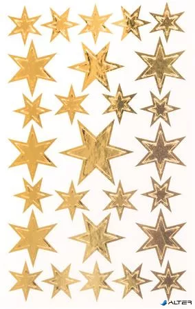 Matrica,  1 ív, 76x120 mm, AVERY ZWECKFORM, "Z-Design No.52252", arany csillagok