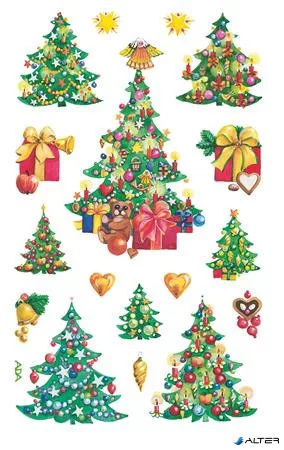 Matrica, papír,  3 ív, 76x120 mm, AVERY ZWECKFORM, 'Z-Design No.52401', karácsonyfa