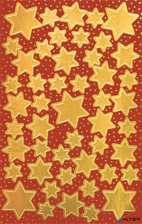 Matrica, 2 ív, 76x120 mm, AVERY ZWECKFORM, "Z-Design No.52806", arany csillagok