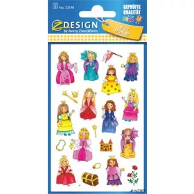   Matrica, papír, 3 ív, 76x120 mm, AVERY ZWECKFORM, 'Z-Design No.53198', királylány