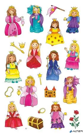 Matrica, papír, 3 ív, 76x120 mm, AVERY ZWECKFORM, 'Z-Design No.53198', királylány