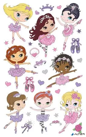 Matrica, papír, 1 ív, 76x120 mm, AVERY ZWECKFORM, 'Z-Design No.53221', balerina