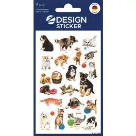   Matrica, papír, 3 ív, 76x120 mm, AVERY ZWECKFORM, 'Z-Design No.53487', macska és kutya