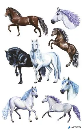 Matrica, papír, 3 ív, 76x120 mm, AVERY ZWECKFORM, 'Z-Design No.53692',  rajzolt lovak