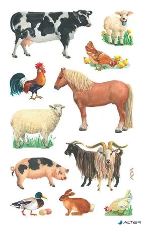 Matrica, papír, 3 ív, 76x120 mm, AVERY ZWECKFORM, 'Z-Design No.53720', háziállatok