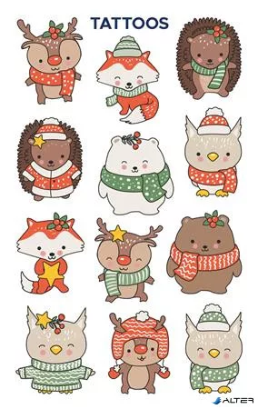 Matrica, tetoválás, 1 ív, 76x120 mm, AVERY ZWECKFORM, 'Z-Design No.54151',  állatok