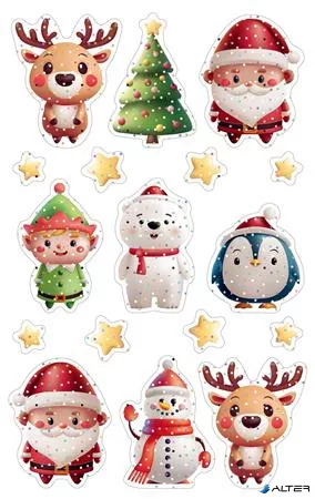 Matrica, 1 ív, 76x120 mm, AVERY ZWECKFORM, 'Z-Design No.54478', karácsonyi figurák