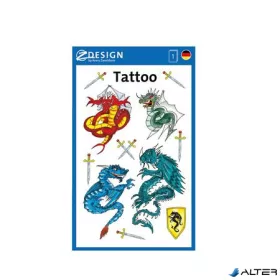   Matrica, tetoválás, 1 ív, 76x120 mm, AVERY ZWECKFORM, 'Z-Design No.56404', sárkányok