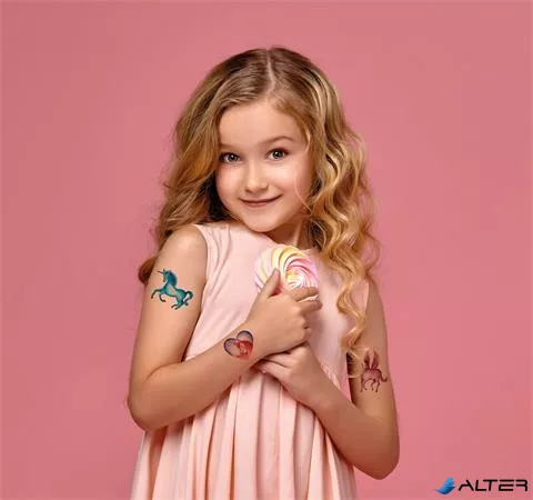 Matrica, tetoválás, 1 ív, 76x120 mm, AVERY ZWECKFORM, 'Z-Design No.5669', unikornisok