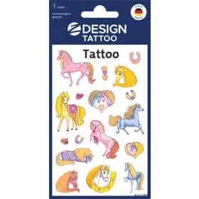   Matrica, tetoválás, 1 ív, 76x120 mm, AVERY ZWECKFORM, 'Z-Design No.56681', csillámos lovak