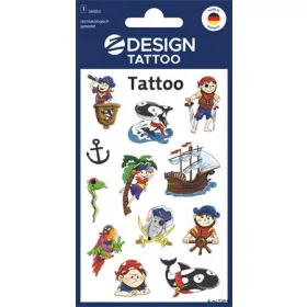   Matrica, tetoválás, 1 ív, 76x120 mm, AVERY ZWECKFORM, 'Z-Design No.56683', kalózok