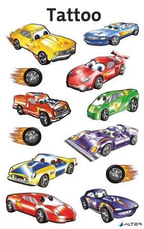 Matrica, tetoválás, 1 ív, 76x120 mm, AVERY ZWECKFORM, 'Z-Design No.56685', autók