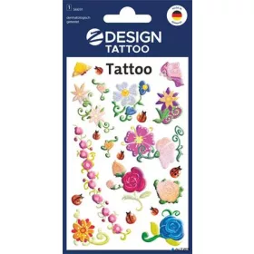   Matrica, tetoválás, 1 ív, 76x120 mm, AVERY ZWECKFORM, 'Z-Design No.56691', színes virágok