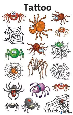 Matrica, tetoválás, 1 ív, 76x120 mm, AVERY ZWECKFORM, 'Z-Design No.56693', pókok