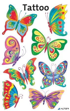 Matrica, tetoválás, 1 ív, 76x120 mm, AVERY ZWECKFORM, 'Z-Design No.56742', pillangók