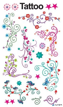 Matrica, tetoválás, 1 ív, 76x120 mm, AVERY ZWECKFORM, 'Z-Design No.56749', ornamentika