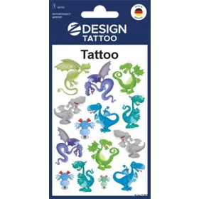   Matrica, tetoválás, 1 ív, 76x120 mm, AVERY ZWECKFORM, 'Z-Design No.56751', sárkányok