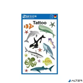   Matrica, tetoválás, 1 ív, 76x120 mm, AVERY ZWECKFORM, 'Z-Design No.56765', óceán