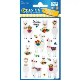   Matrica, műanyag, 1 ív, 76x120 mm, AVERY ZWECKFORM, "Z-Design No.57294", csillámos láma