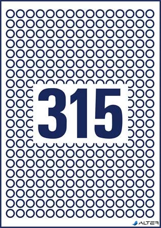 Etikett, univerzális, 10 mm, kör, AVERY ZWECKFORM, 3150 etikett/csomag