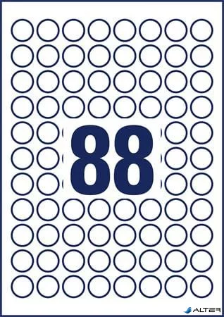 Etikett, 20 mm, kör, eltávolítható, AVERY ZWECKFORM, 880 etikett/csomag