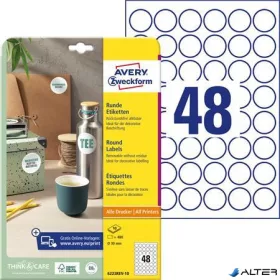   Etikett, 30 mm, kör, eltávolítható, AVERY ZWECKFORM, 480 etikett/csomag
