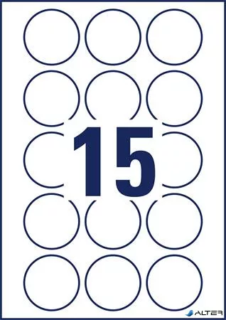 Etikett, 51 mm, kör, eltávolítható, AVERY ZWECKFORM, 150 etikett/csomag