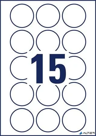 Etikett, 51 mm, kör, eltávolítható, AVERY ZWECKFORM, 150 etikett/csomag