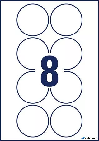 Etikett, univerzális, 69 mm, kör, AVERY ZWECKFORM, 80 etikett/csomag