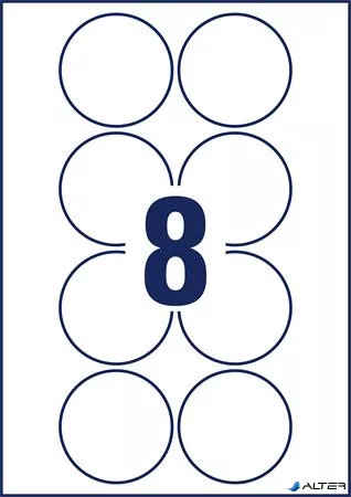 Etikett, 69 mm, kör, eltávolítható, AVERY ZWECKFORM, 80 etikett/csomag