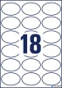 Etikett, univerzális, 63,5x42,3 mm, ovális, AVERY ZWECKOFRM, 180 etikett/csomag
