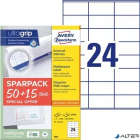   Etikett, univerzális, 70x36 mm, AVERY ZWECKFORM, 'Sparpack' 1560 etikett/csomag